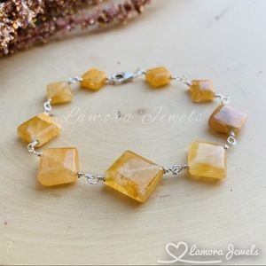 Yellow Aventurine Gemstone Sterling Bracelet